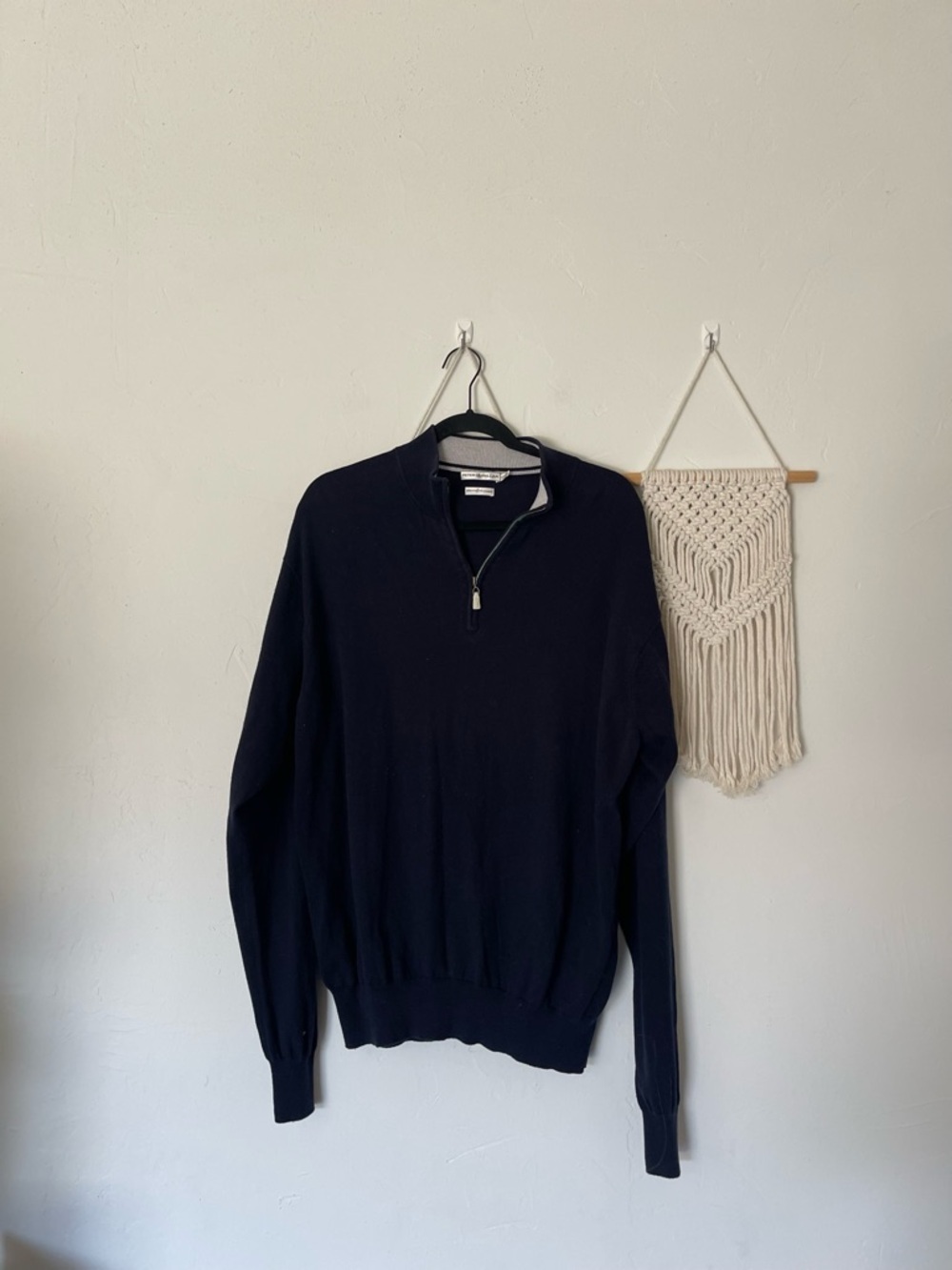 Peter Millar 1/4 Zip Pullover Sweater Cotton-Cashmere Blue